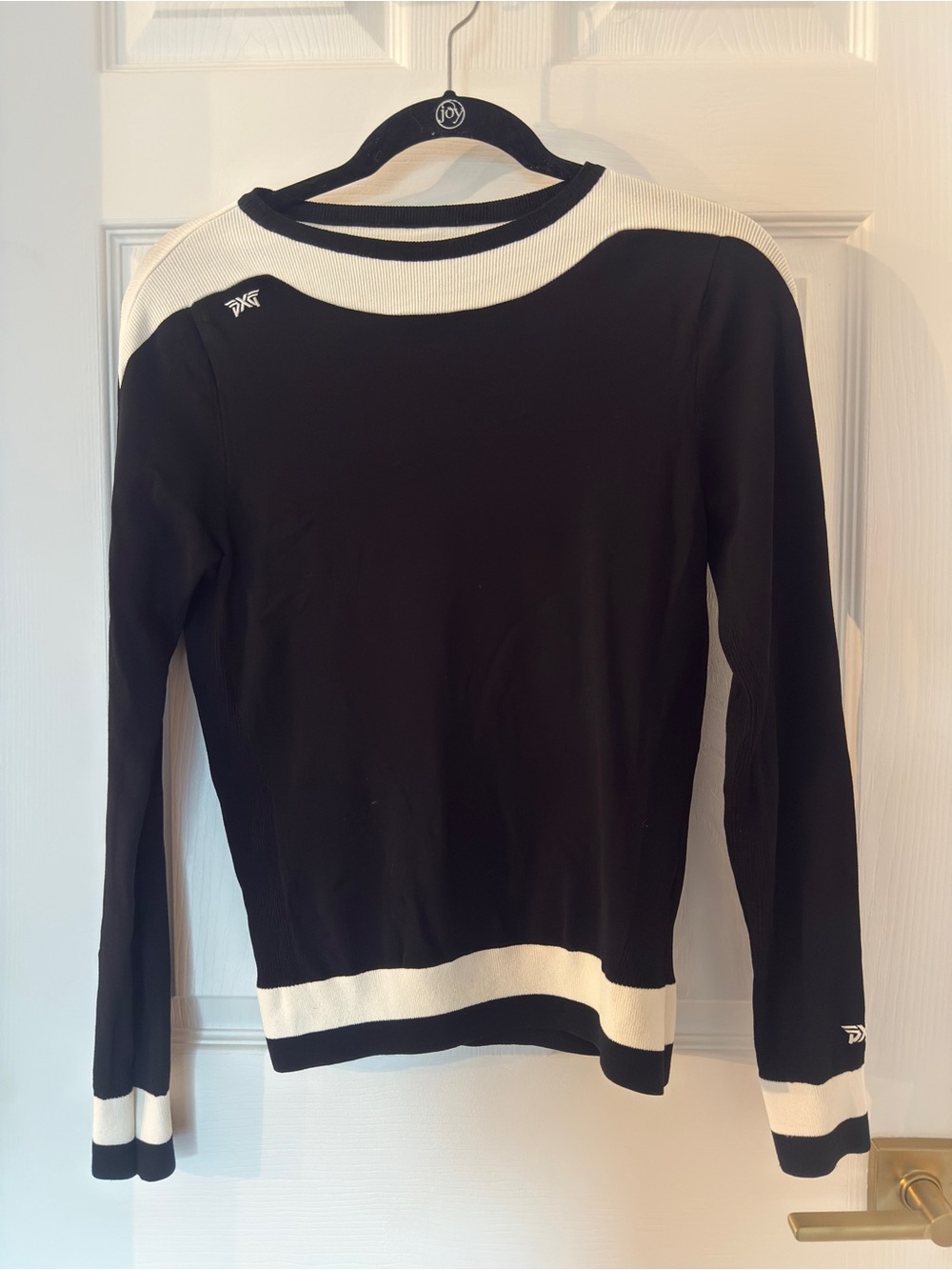 PXG Women's Black and White Long-Sleeve Pullover Top, Size XS